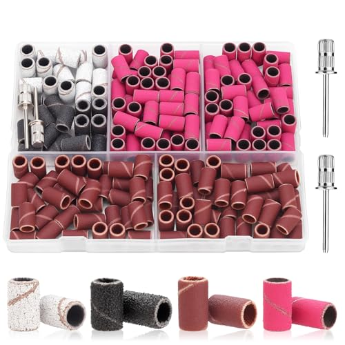 190 Pcs Nail Drill Sanding Bands & Bits Set for Acrylic Gel Manicures