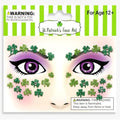 St. Patrick's Day Glitter Face Tattoos with Shamrock Gems