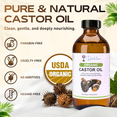 Organic Castor Oil Pack Wrap Kit – 8oz Cold Pressed with Cotton Wraps