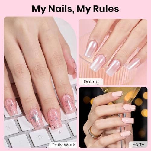 Beetles Gel Nail Kit with 320 Tips, 16 Sizes, UV Lamp & Glue