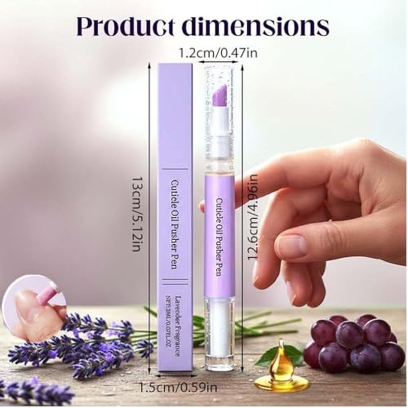 2-in-1 Cuticle Oil Pusher Pen with Lavender Moisturizer