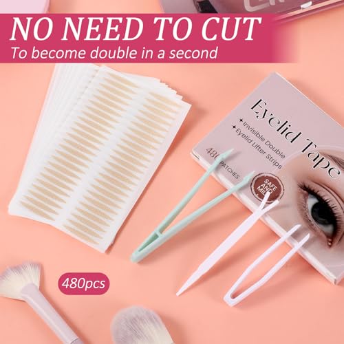 480Pcs Eyelid Tape Invisible Double Eyelid Lifter Strips