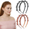 4-Piece Zig Zag Hair Clip Headband Set for Curly Hair