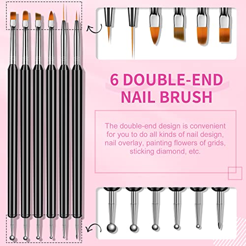 SAVILAND LED & U V Builder Nail Gel with 6pcs Double-End Nail Art Tools Professional Nail Art Kit