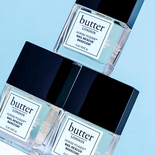 butter LONDON Nail Care Duo: Horse Power Basecoat & HARDWEAR UV Shine Top Coat for Strong, Radiant Nails