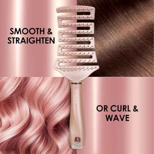 Curved Detangling Hair Brush, Vented Detangler Brush Faster Blow Drying, Wet Hair Brushes for Women, All Hair Types Wet Dry Curly Thick
