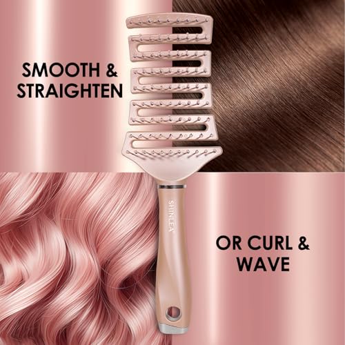 SHINLEA Detangling Brush for Curly Hair - Vented Curved Design