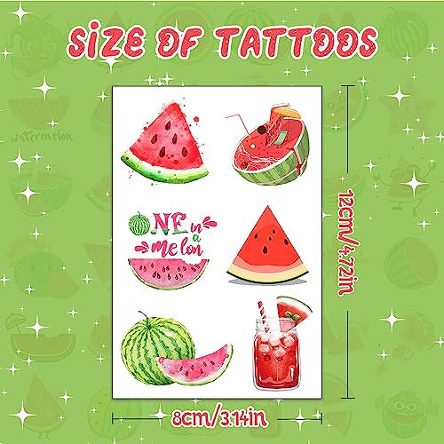 144 Watermelon Temporary Tattoos for Kids Party Favors