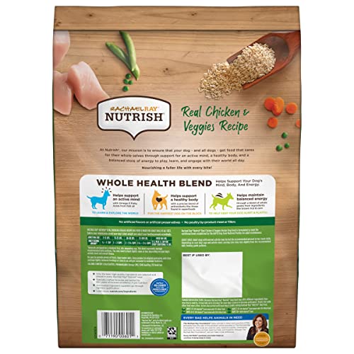 Rachael Ray Nutrish Premium Natural Dry Dog Food with Added Vitamins, Minerals & Taurine, Real Chicken & Veggies Recipe, 6 Pounds (Packaging May Vary)