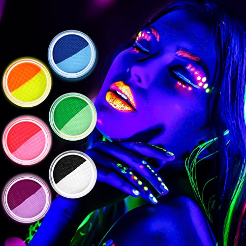 UV Glow Neon Face Paint Set - 12 Colors Water Activated