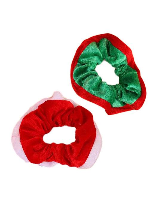 Christmas Plaid Hair Scrunchies Bow Checkered Plaid Hair Tie Rope Christmas Buffalo Plaid Hair Scrunchy BHC60 (Set-D)