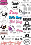 29 Sissy Temporary Tattoos Adult Sticker Sheet