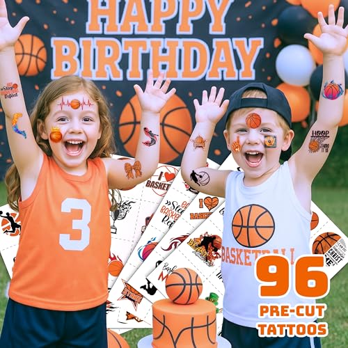 96PCS Basketball Temporary Tattoos - Sports Party Favors for Kids