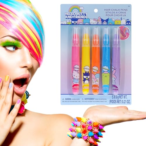 Hello Kitty & Friend Washable Temporary Hair Chalk Set for Kids - Ages 3+