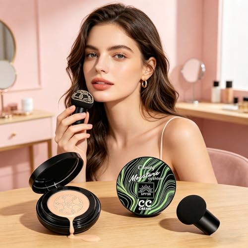 Air Cushion CC Cream Foundation Natural Finish Buildable Coverage for Flawless Skin - Natural