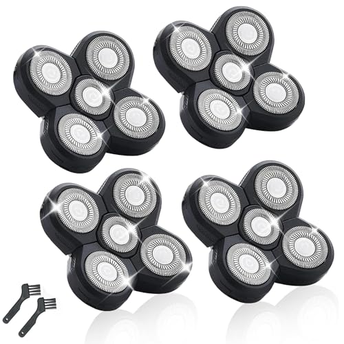 4 Pack Shaver Replacement Blades Compatible with Freedom Head Shaver,Head and Face Electric Razor Shaver Head