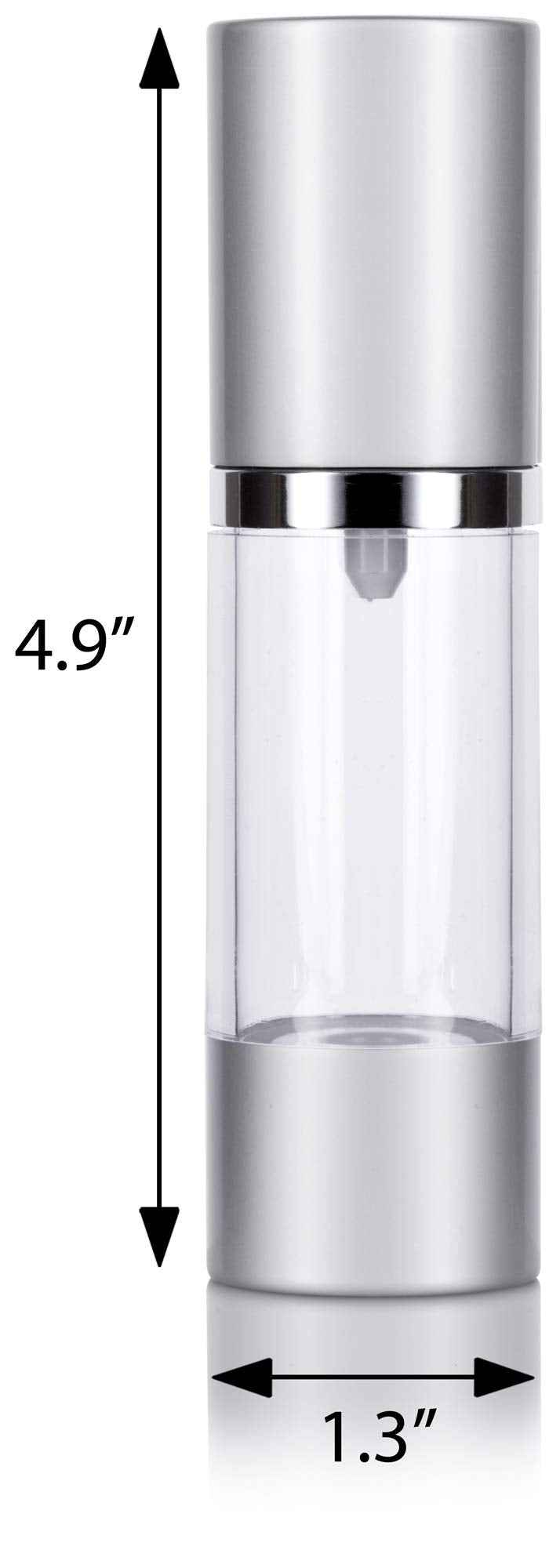 JUVITUS (12 Pack) 1 oz Airless Silver Matte Plastic Spray Bottle