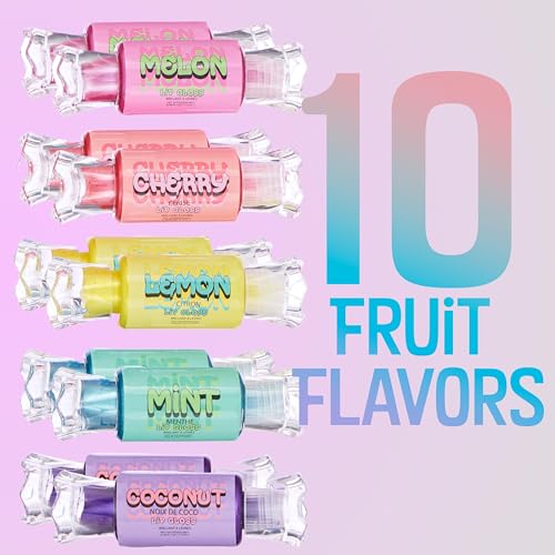 10pc Candy Lip Gloss Set - Fruity Flavored, 12mL Tubes