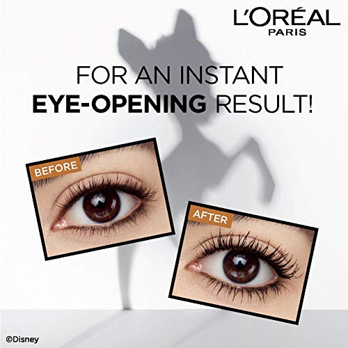 L'Oreal Paris Makeup Bambi Eye Mascara, Lasting Volume, Length & Lift, Doe-Eye Definition, No Clumping or Smudging, Waterproof, Blackest Black, 0.21 Fl Oz