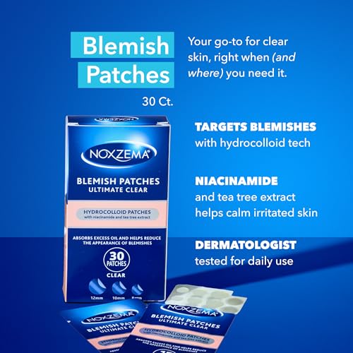 Noxzema Hydrocolloid Pimple Patches Small with Niacinamide & Tea Tree Extract - 30 Count