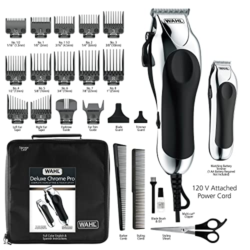 Wahl Deluxe Chrome Pro 25-Piece Hair Clipper & Trimmer Kit for Men