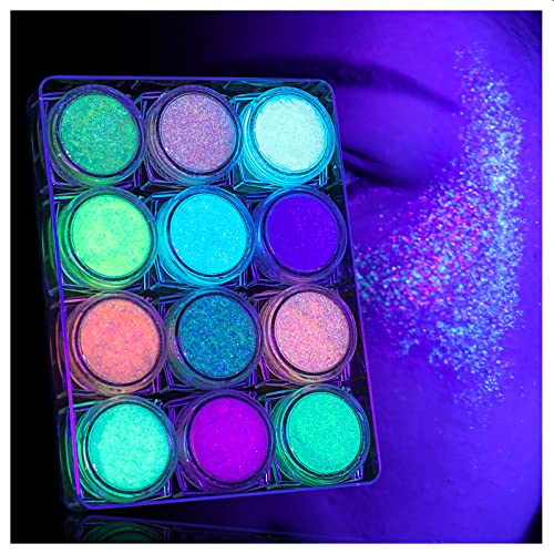 UV Black Light Reactive Body Glitter Gel - 12 Colors