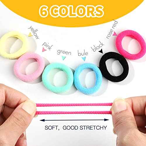 YGDZ Elastic Hair Bands, 1500pcs Rubber Bands for Hair, 80pcs Cotton Toddler Hair Ties, Colorful Small Ponytail Holders, Hair Accessories for Girl, Toddler