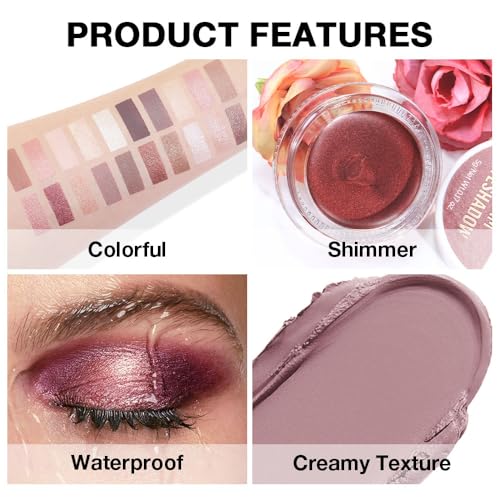 evpct Matte Cream Eyeshadow Palette - Pigmented & Waterproof