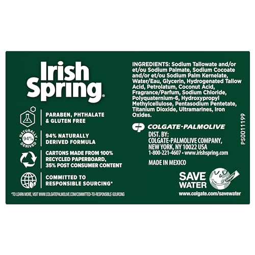 Irish Spring Deodorant Soap Moisture Blast 12-Count (Pack of 12)