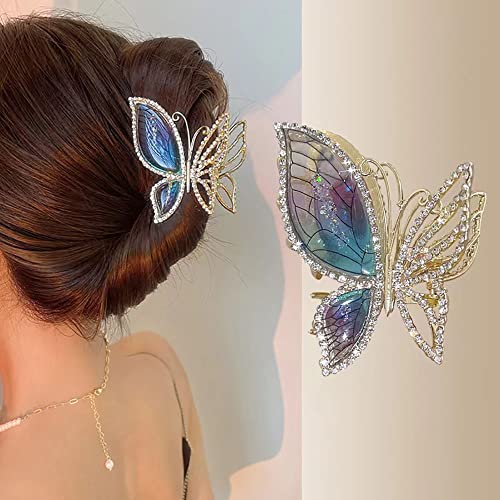 Flower Hair Claw Clips for Women Non-Slip Metal Butterfly Mermaid Hair Clips Strong Hold Hair Jaw Clip Hair Claws Headwear Styling for Women Girls