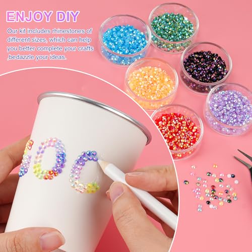 Canvalite 40000 Pcs Multicolor 3mm Rhinestones with B7000 Glue