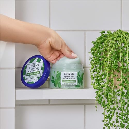 Dr Teal's Epsom Salt Body Scrub, Eucalyptus & Spearmint, 16 oz (Pack of 3)