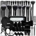 73PCS Makeup Brushes, Makeup Brush Set Professional Makeup Kit Multi-functional Makeup Tool Set with Case Facial Makeup Accessories,Brush Set Eye & Makeup Sponge(Black)