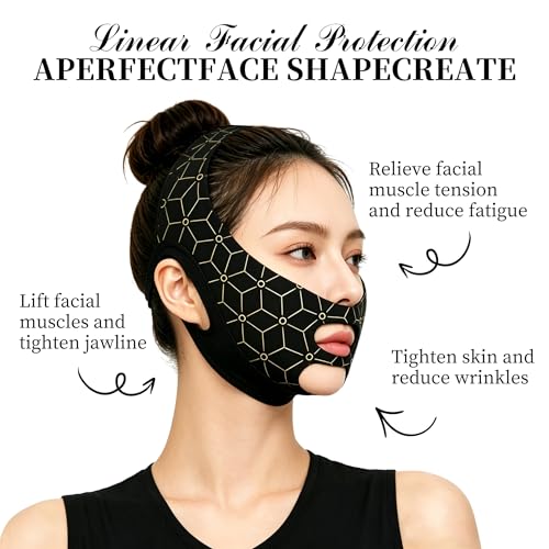 V Line Lifting Face Mask with Gua Sha Tool | Jawline Sculpting Band