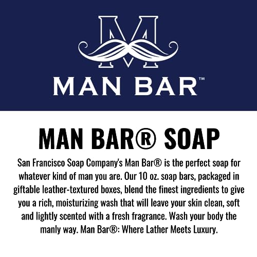 San Francisco Soap Company Peppered Patchouli Fragrance Man Bar - Refreshing - No Harmful Chemicals - Good for All Skin Types - Made in the USA