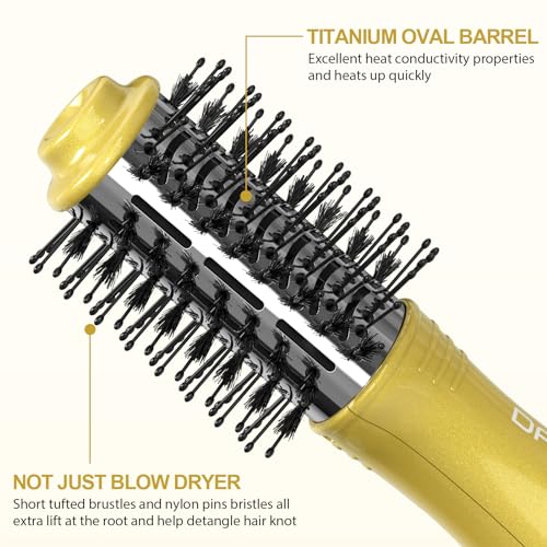 DAN Technology 2-in-1 Hot Air Brush - Dual Voltage Travel Blow Dryer