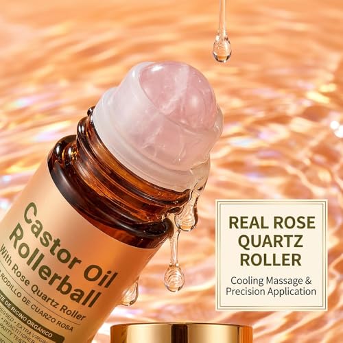 RAINPOT Organic Castor Oil Roll-On with Rose Quartz Applicator