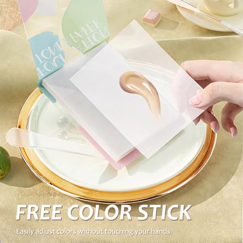 200-Piece Disposable Makeup Mixing Palette Papers with Mixing Stick
