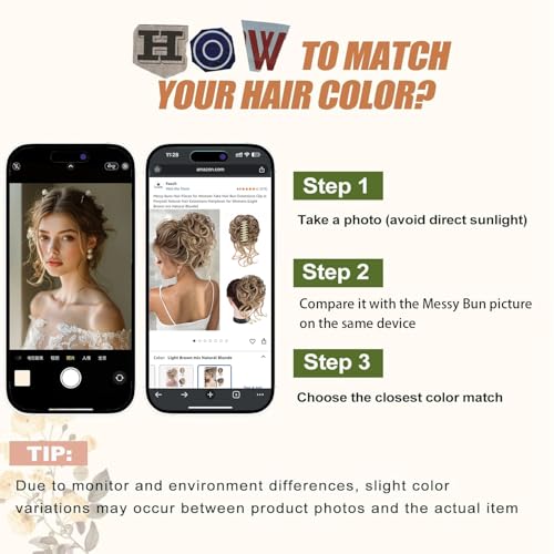 Messy Bun Hair Piece with Claw Clip - Light Brown Blonde