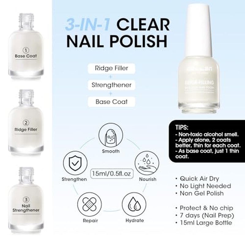 GELLEN Ridge Filling Base & High Shine Top Coat Set