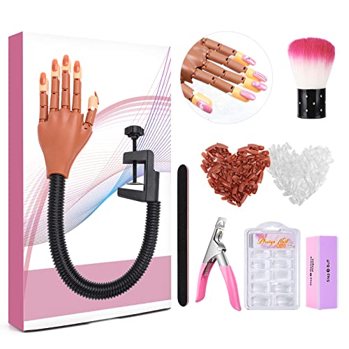 Acrylic Nail Practice Hand with 300 Nail Tips & Tools