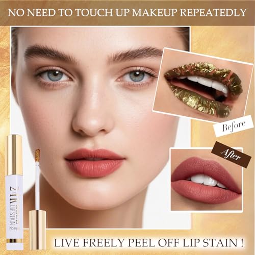 Peel Off Lip Stain-Long Lasting & Waterproof peel off lip liner, Waterproof, Smudge-Proof, Matte Finish, Highly Pigmented, Easy Application for Bold Color, 0.135 fl. oz