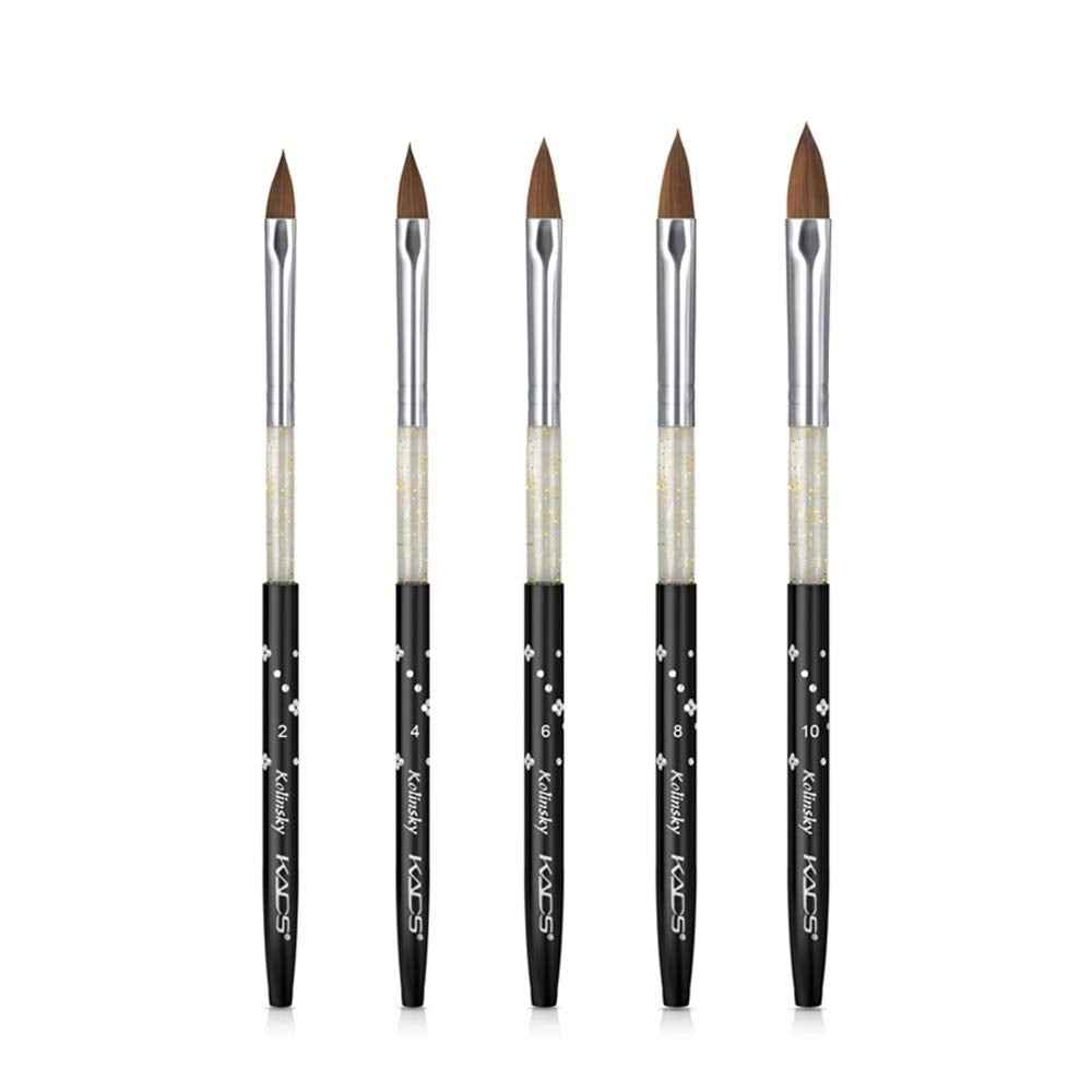 Rolabling Nail Brush Kolinsky Sable Acrylic Nail Art Brushes UV Gel Nail Painting Pen Brushes Set 5 pcs (1set)