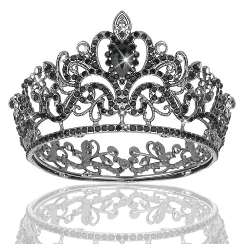 CIEHER Black Crown Cake Topper for Girls - 1.96" Tiara Decoration