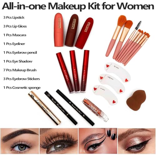 UNIFULL 190 Color Makeup Palette Kit with Eyeshadow, Brushes & Mirror