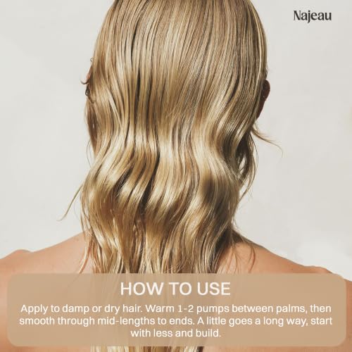 NAJEAU Hair Serum for All Hair Types with Marula & Argan Oils - Shine & Frizz Control
