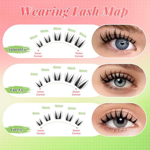 KEYYOU Bunny Lash Clusters Kit - DIY Individual Eyelashes