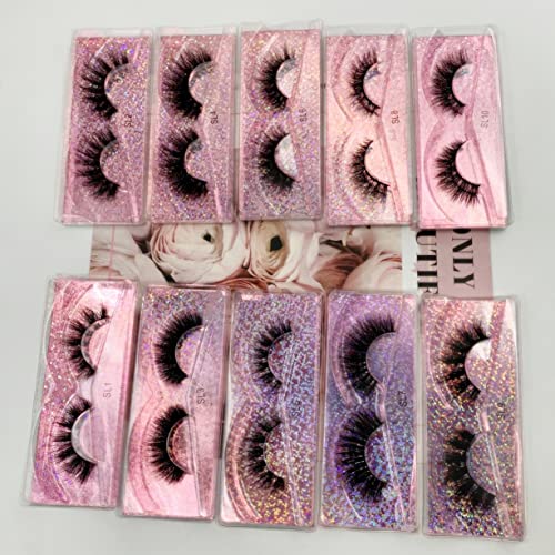 Faux Mink Eyelashes 10 Pairs 16-20mm Natural Look