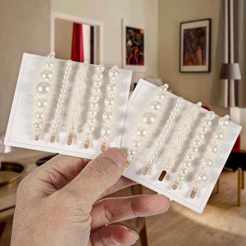 Pearl Hair Clips, 10Pcs French Pearl Hair Pins Elegant Bobby Pins Sweet Bride Headwear Decorative Hair Barrettes Hair Accessories for Wedding Birthday Prom Party Christmas Women Girls