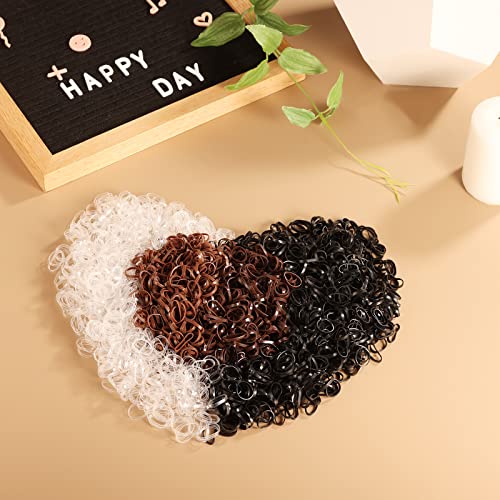 Funtopia Mini Hair Ties 2500Pcs Soft Rubber Bands with Organizer Box